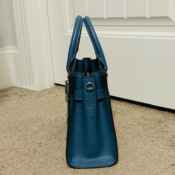 Cute Michael Kors blue patchwork medium tote handbag crossbody purse new - Picture 8 of 11